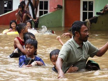 Ảnh một trận lũ lụt tại Jakarta, Indonesia hôm 17/1/2013.